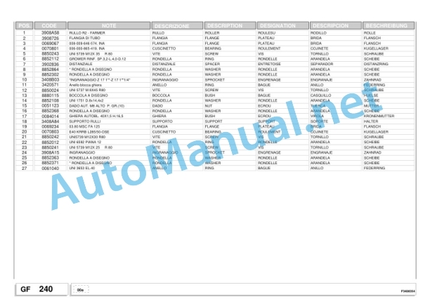 Kubota BF2250 F (T-N-NT) Baler Parts Manual PDF-2