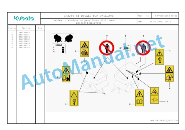 Kubota BF2250 R Parts Manual PDF-3