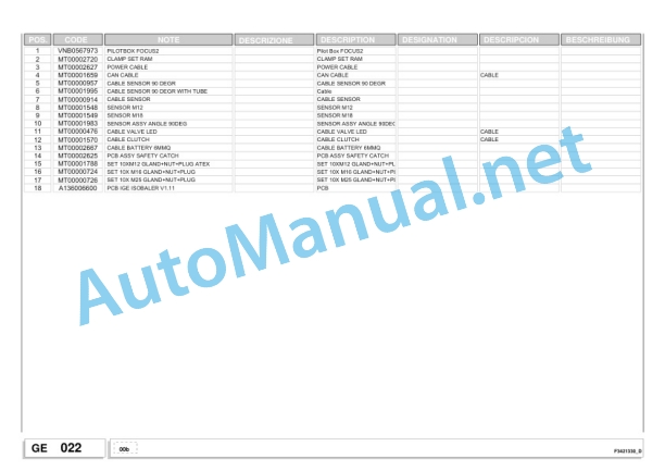 Kubota BF2250 SC14 (N-NT) Baler Parts Manual PDF-5