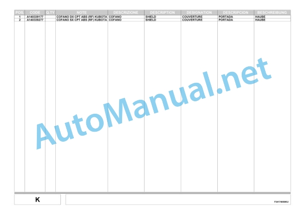 Kubota BF2255 R (T-N-NT) Baler Parts Manual PDF-5