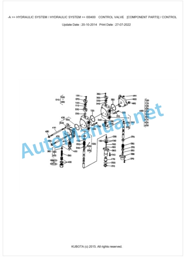 Kubota BF300-A Parts Manual PDF BKIDK0018-3