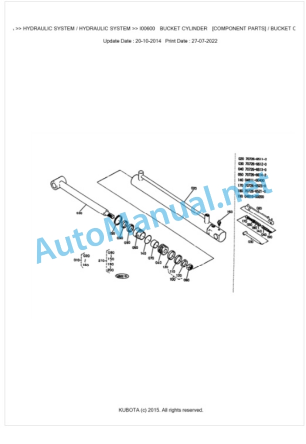 Kubota BF300-A Parts Manual PDF BKIDK0018-4