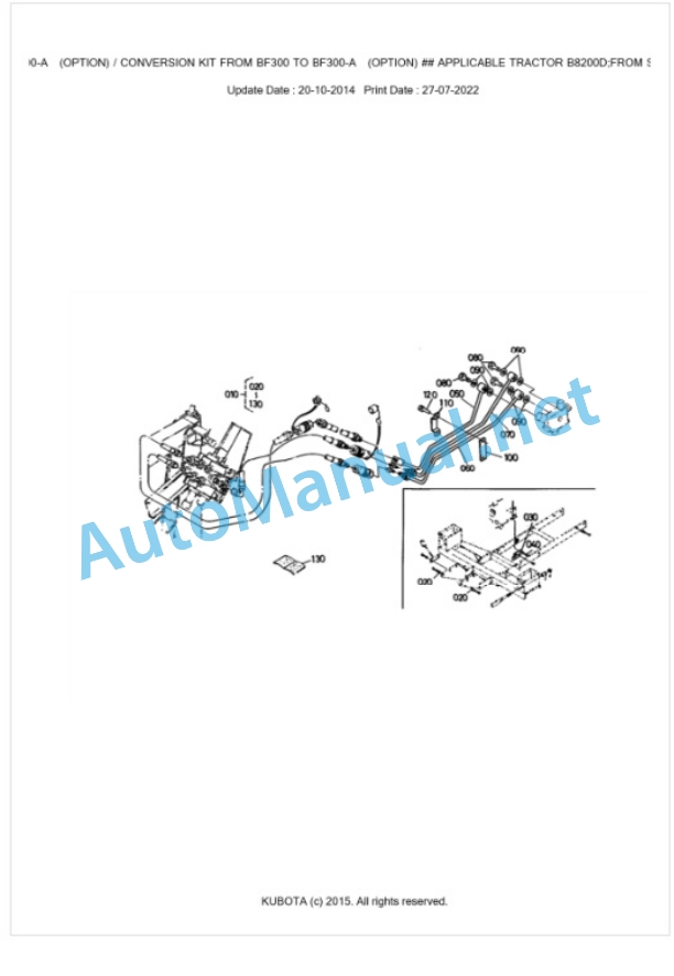 Kubota BF300 Parts Manual PDF BKIDK0017-5