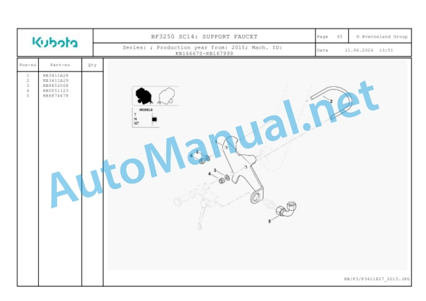 Kubota BF3250 SC14 Parts Manual PDF-3