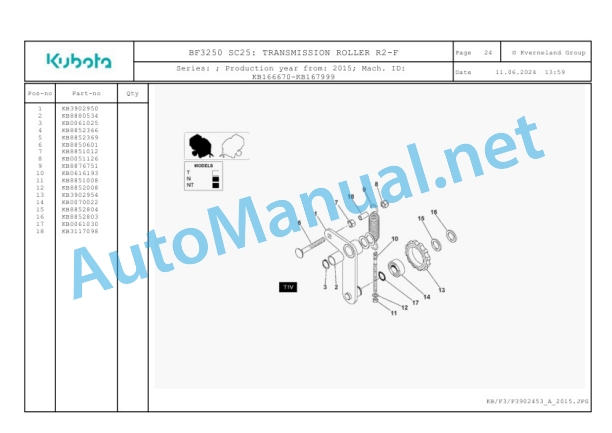 Kubota BF3250 SC25 Parts Manual PDF-2