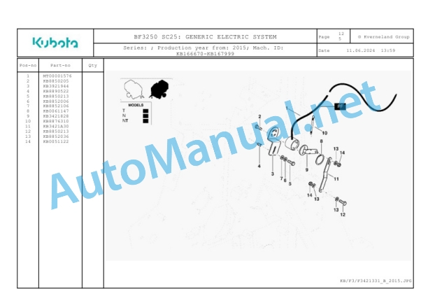 Kubota BF3250 SC25 Parts Manual PDF-5