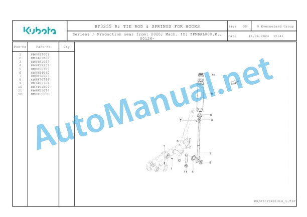 Kubota BF3255 R Parts Manual PDF-2