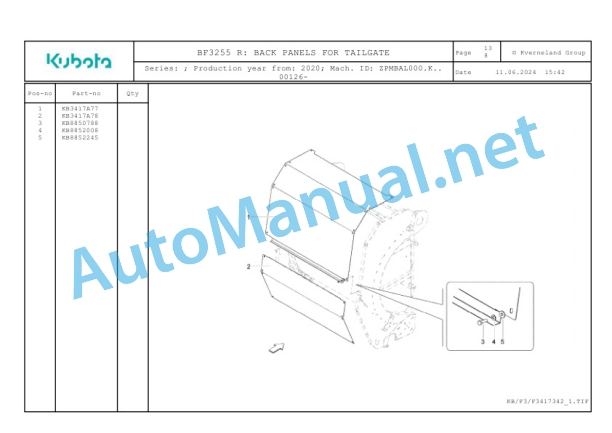 Kubota BF3255 R Parts Manual PDF-5