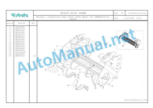 Kubota BF3255 SC14 Parts Manual PDF-3