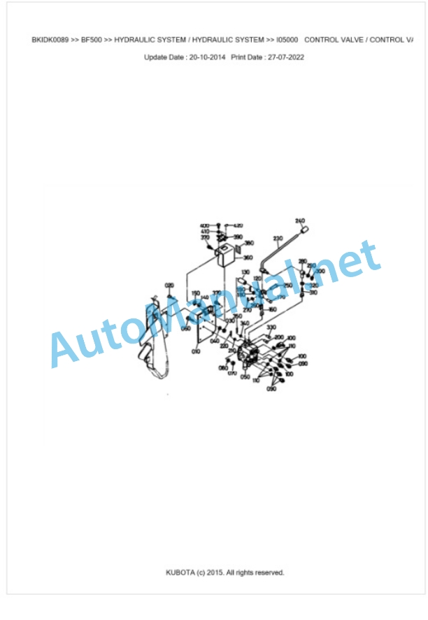 Kubota BF500 Parts Manual PDF BKIDK0089-3