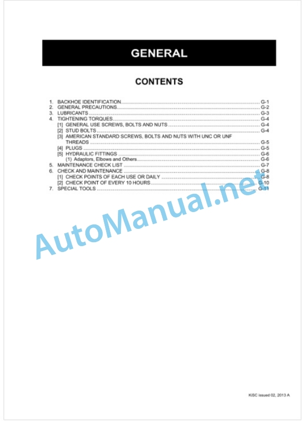 Kubota BH77 Backhoe Workshop Manual PDF-2