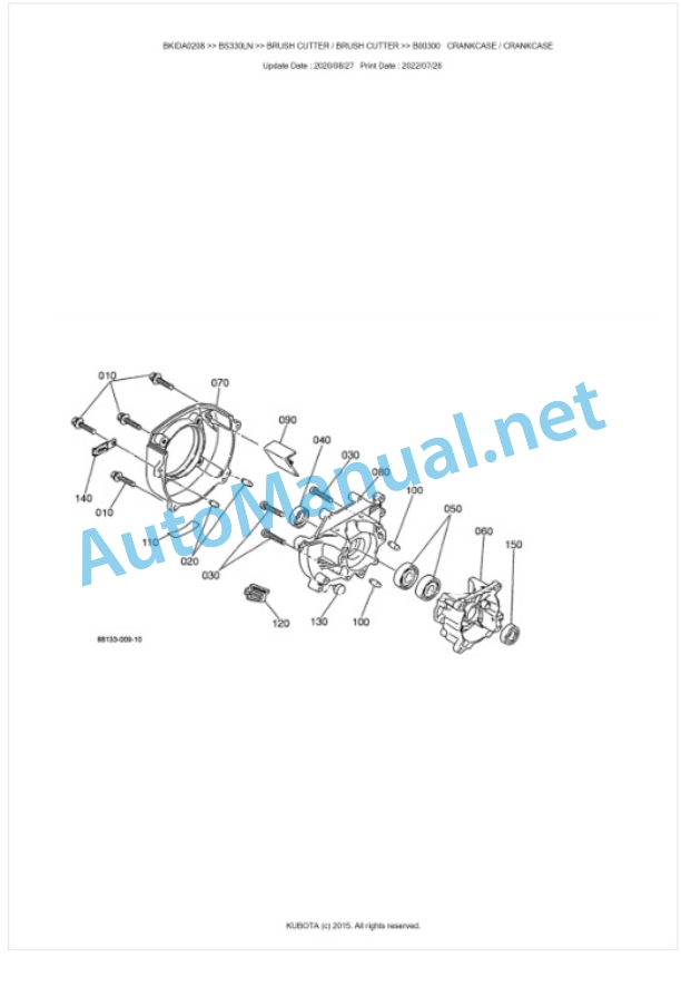 Kubota BS330LN Parts Manual PDF BKIDA0208-2