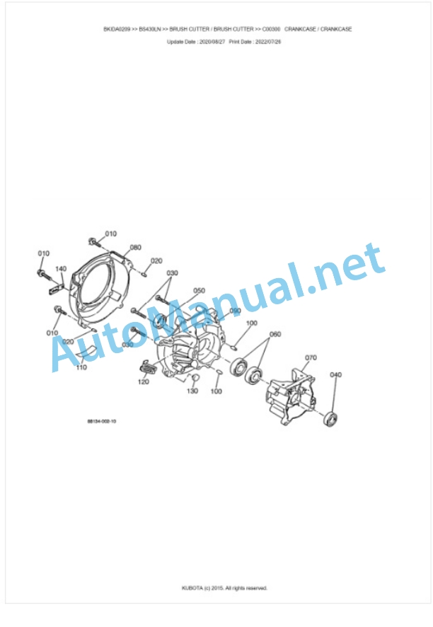 Kubota BS430LN Parts Manual PDF BKIDA0209-2