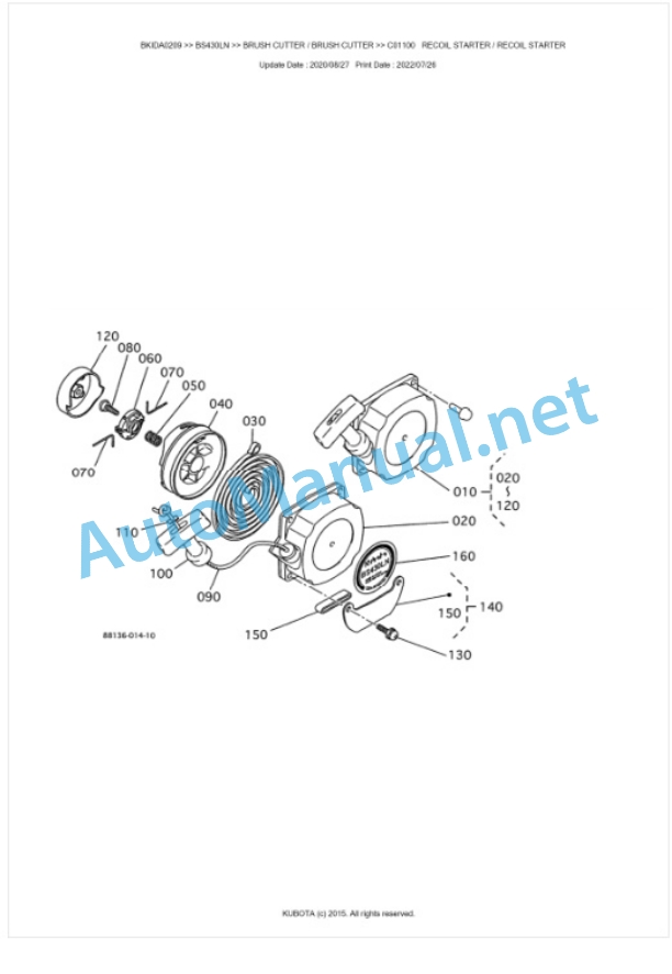 Kubota BS430LN Parts Manual PDF BKIDA0209-5