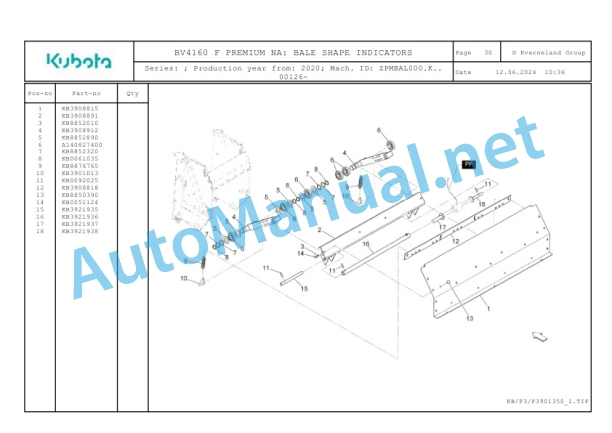 Kubota BV4160 F PREMIUM NA Parts Manual PDF-2