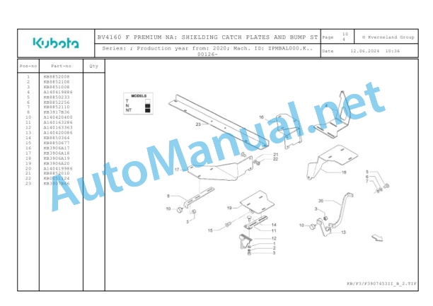 Kubota BV4160 F PREMIUM NA Parts Manual PDF-4