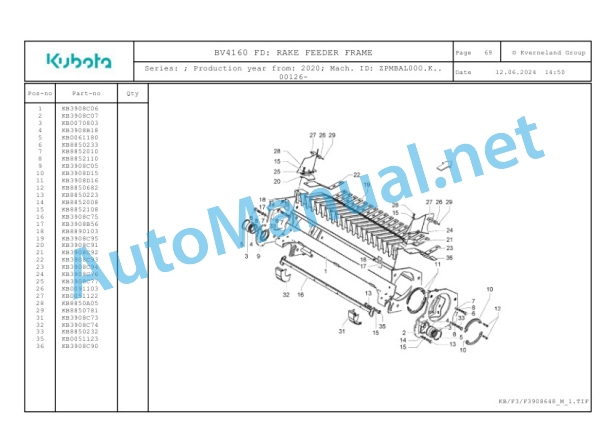 Kubota BV4160 FD Parts Manual PDF-3