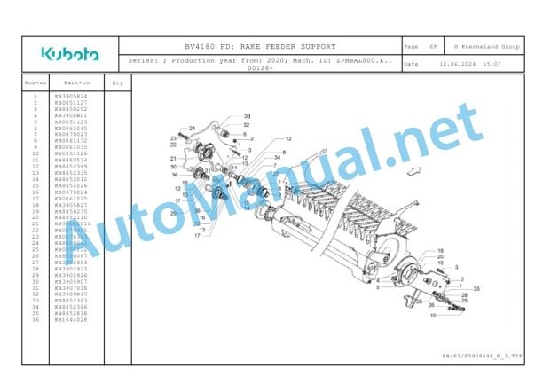 Kubota BV4180 FD Parts Manual PDF-3