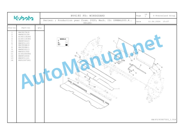 Kubota BV4180 FD Parts Manual PDF-4