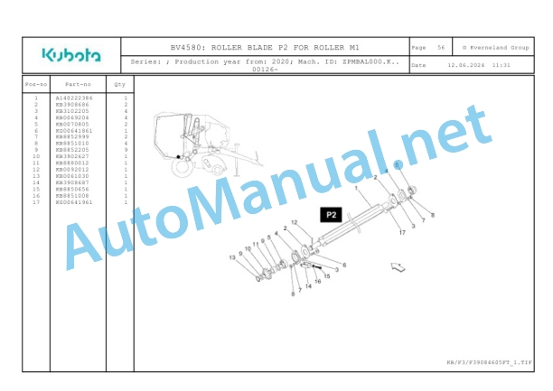 Kubota BV4580 Parts Manual PDF-3