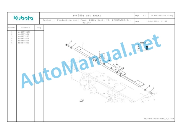 Kubota BV4580 Parts Manual PDF-4