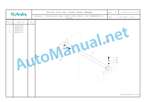 Kubota BV5160 SC14 NA Parts Manual PDF-2