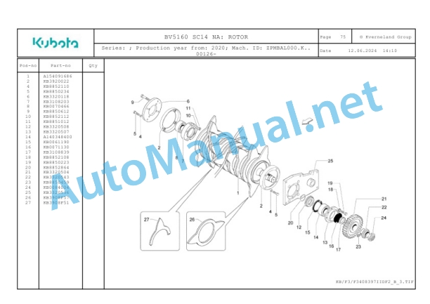 Kubota BV5160 SC14 NA Parts Manual PDF-3