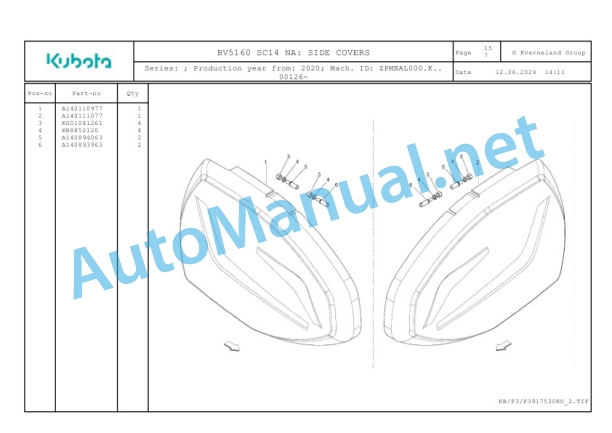 Kubota BV5160 SC14 NA Parts Manual PDF-5