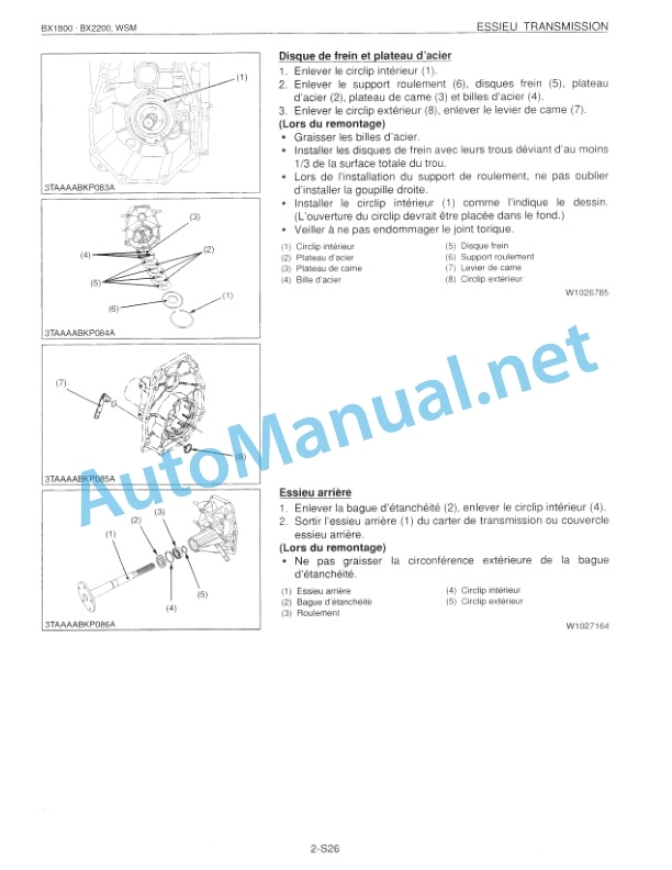 Kubota BX1800, BX2200 Tractor Workshop Manual PDF FR-4