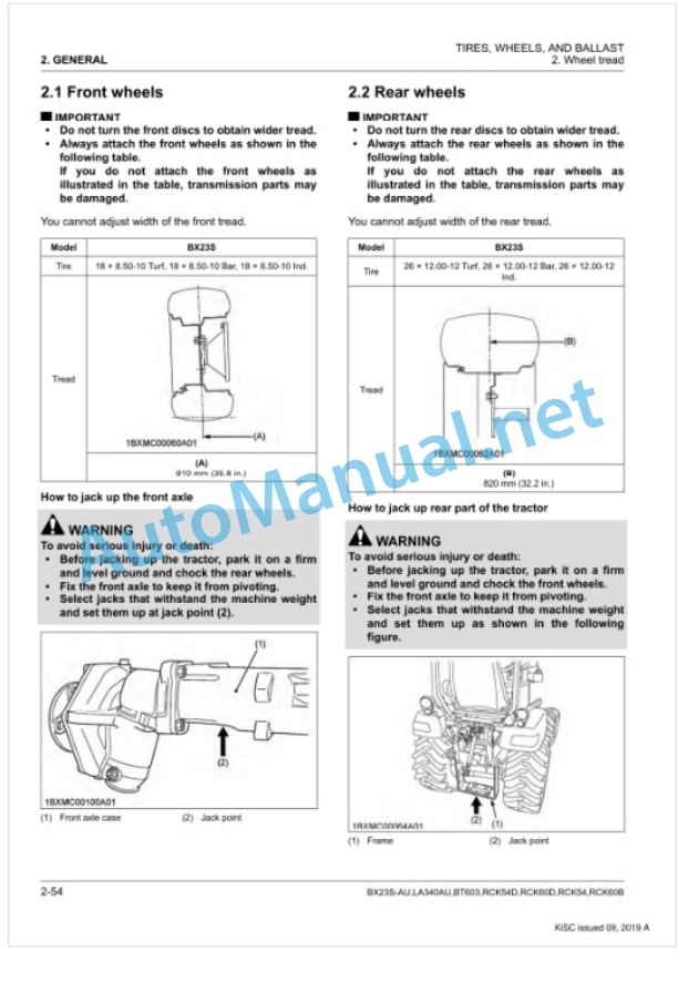 Kubota BX23S-AU, LA340AU, BT603, RCK54D, RCK60D, RCK54, RCK60B Tractor, Front Loader, Backhoe, Rotary Mower Workshop Manual PDF-2