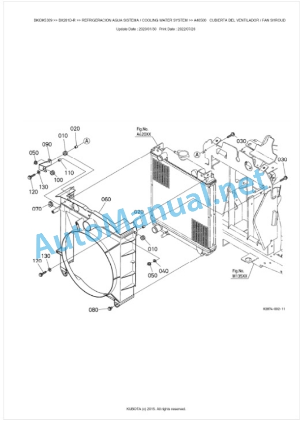 Kubota BX261D-R Tractor Parts Manual PDF BKIDK5309-2