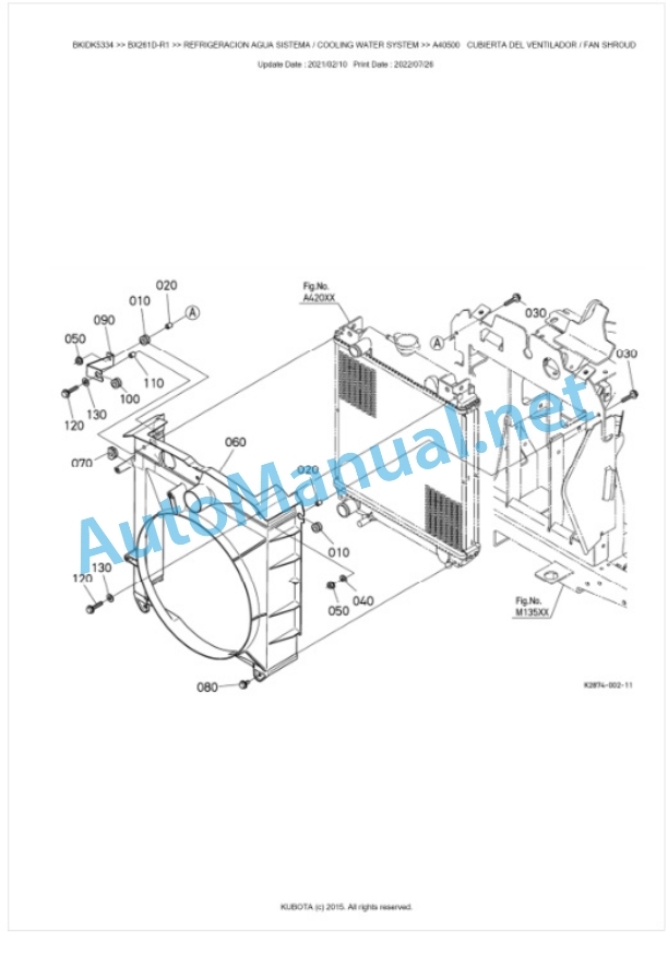 Kubota BX261D-R1 Tractor Parts Manual PDF BKIDK5334-2