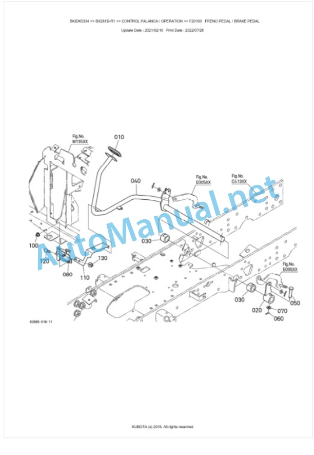 Kubota BX261D-R1 Tractor Parts Manual PDF BKIDK5334-4