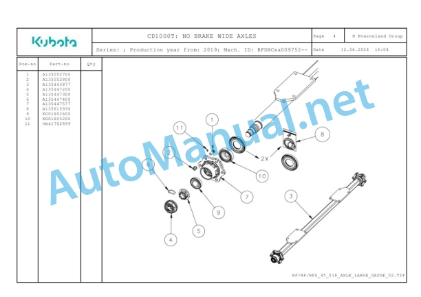 Kubota CD1000T Parts Manual PDF-2