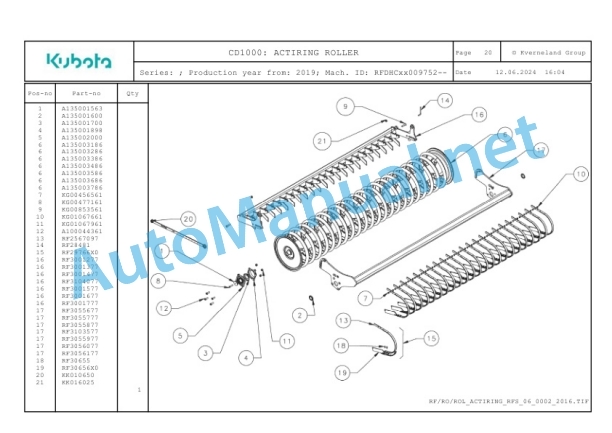 Kubota CD1001 Parts Manual PDF-4