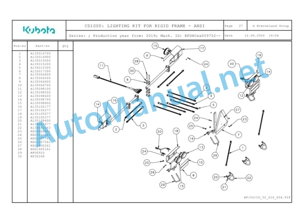 Kubota CD1001 Parts Manual PDF-5