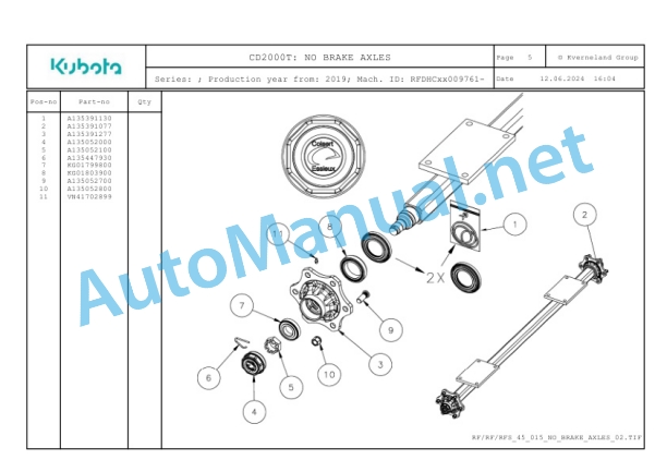 Kubota CD2000T Parts Manual PDF-2