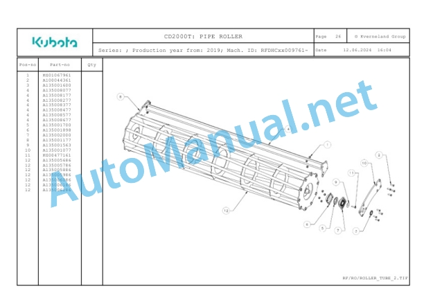 Kubota CD2000T Parts Manual PDF-4