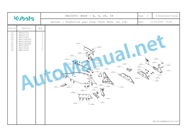 Kubota CM1005V Parts Manual PDF-2