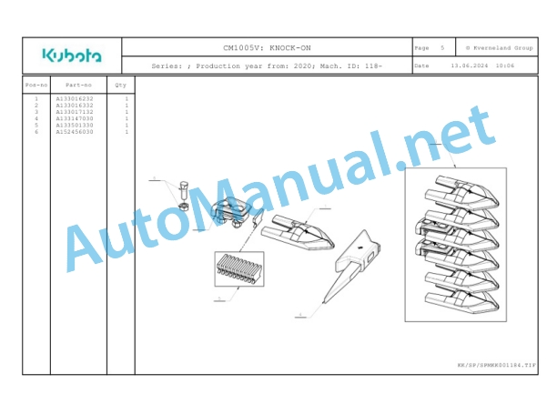 Kubota CM1005V Parts Manual PDF-3