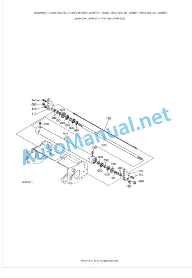 Kubota CM20-A33-5FEC Parts Manual PDF BKIDA0087-5