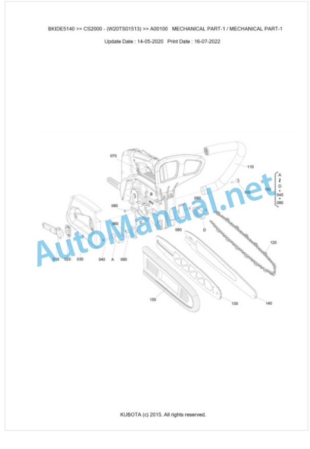 Kubota CS2000 Parts Manual PDF BKIDE5140-2