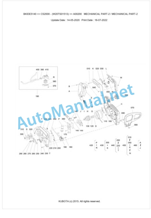 Kubota CS2000 Parts Manual PDF BKIDE5140-5