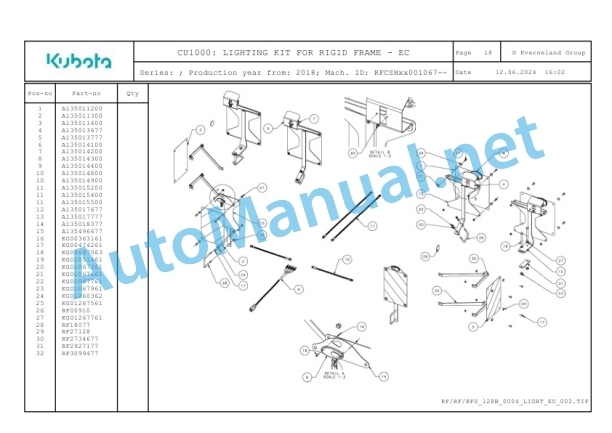 Kubota CU1000 Parts Manual PDF-5