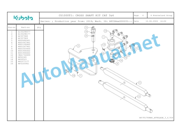 Kubota CU1000Tl Parts Manual PDF-2