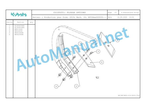 Kubota CU1000Tl Parts Manual PDF-4