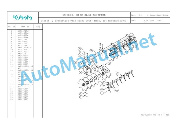 Kubota CU2000 Parts Manual PDF-3