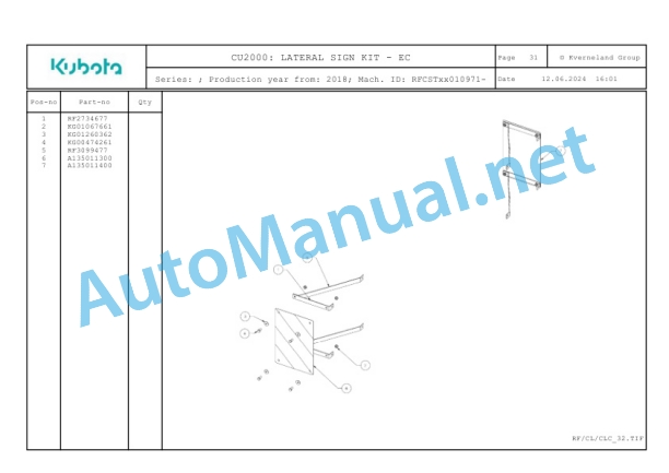 Kubota CU2000 Parts Manual PDF-5