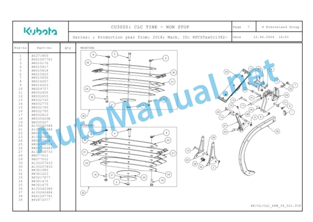 Kubota CU3000 Parts Manual PDF-2