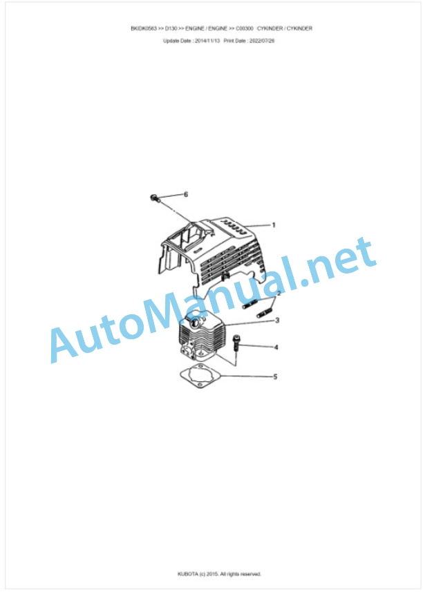 Kubota D130 Parts Manual PDF BKIDK0563-2